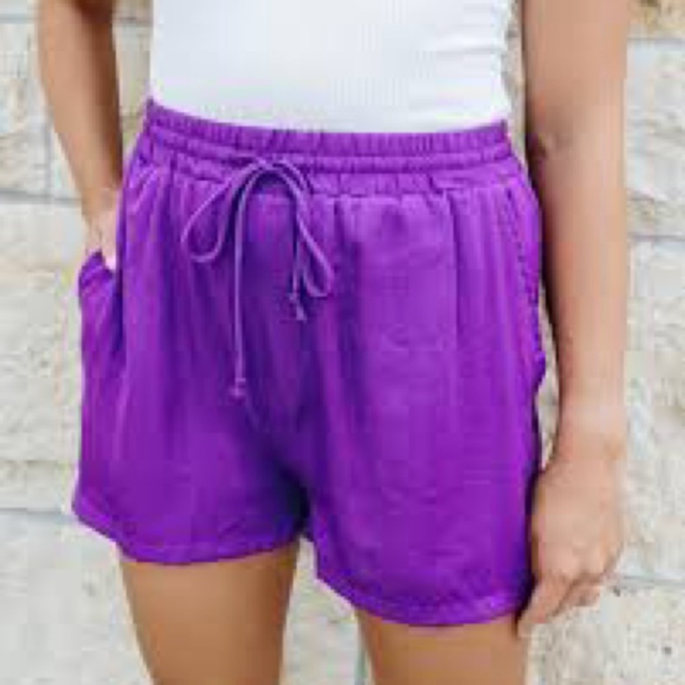 NWT Naked Zebra Magenta Satin Shorts Size Medium